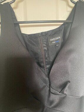 DAVID DIXON KNEE LENGTH FIT AND FLARE BLACK DRESS - SIZE 8/MEDIUM